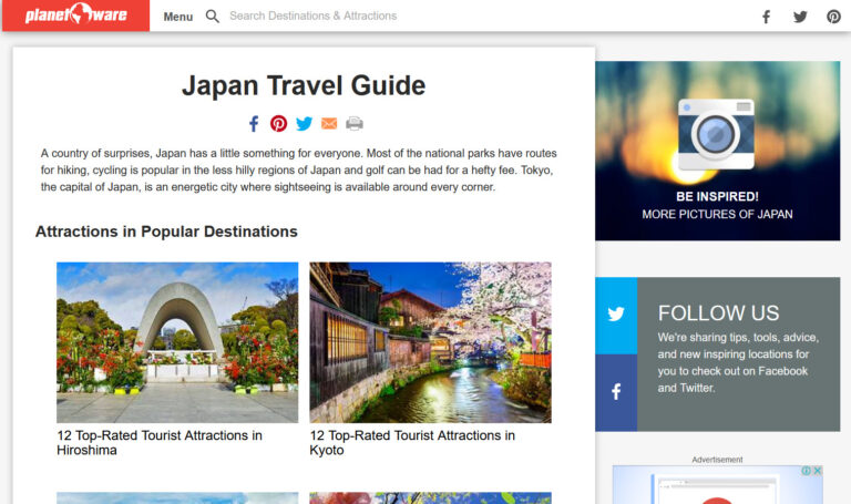 japan travel guide web