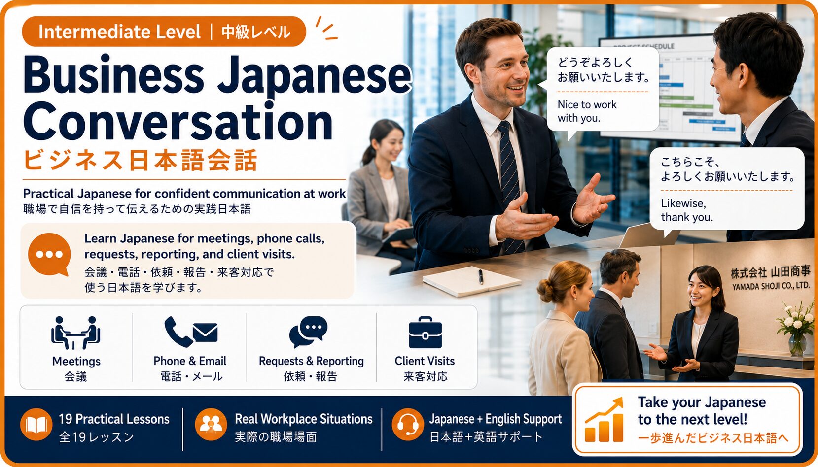 実践ビジネス日本語会話 中上級｜Practical Business Japanese Conversation（Intermediate–Upper Intermediate）