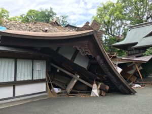 Earthquakes in Japan broken a house